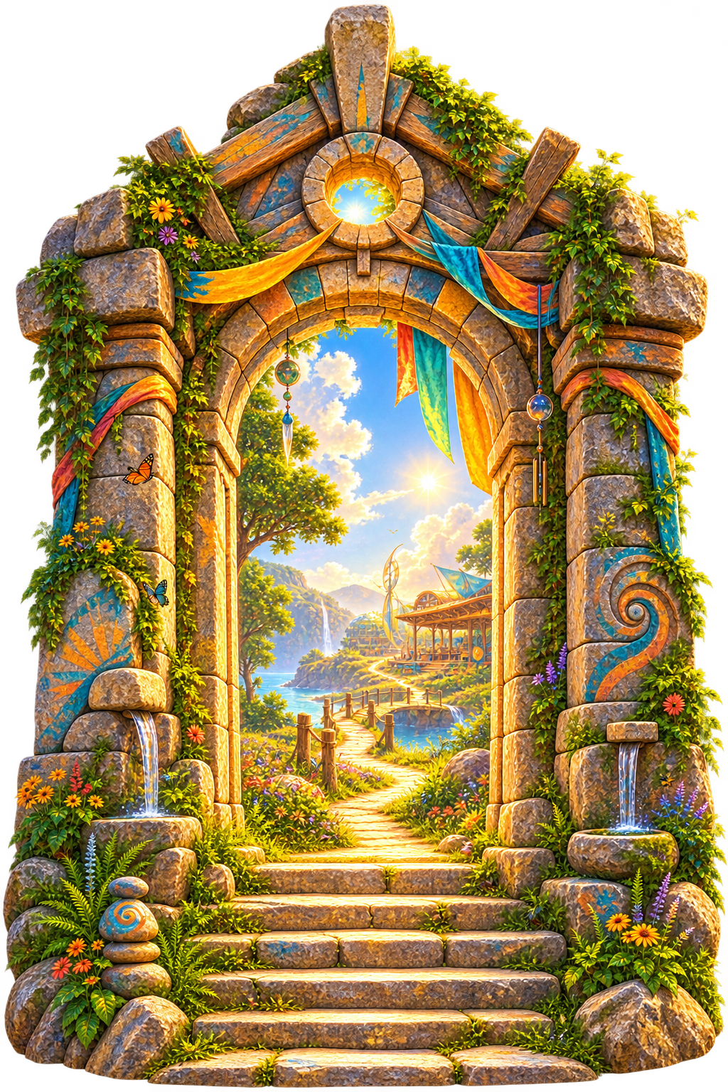 An open Creation OG portal leading toward a bright landscape of possibility